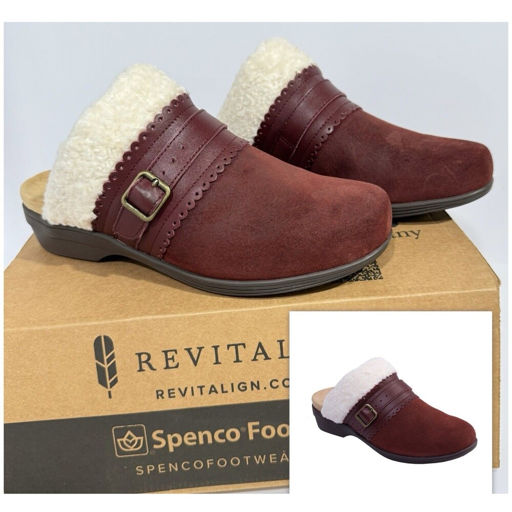 WACO Spenco Nottingham Clog Burgundy Slip-On Shoes Women’s Size 9.5 D NWB - Picture 3 of 16